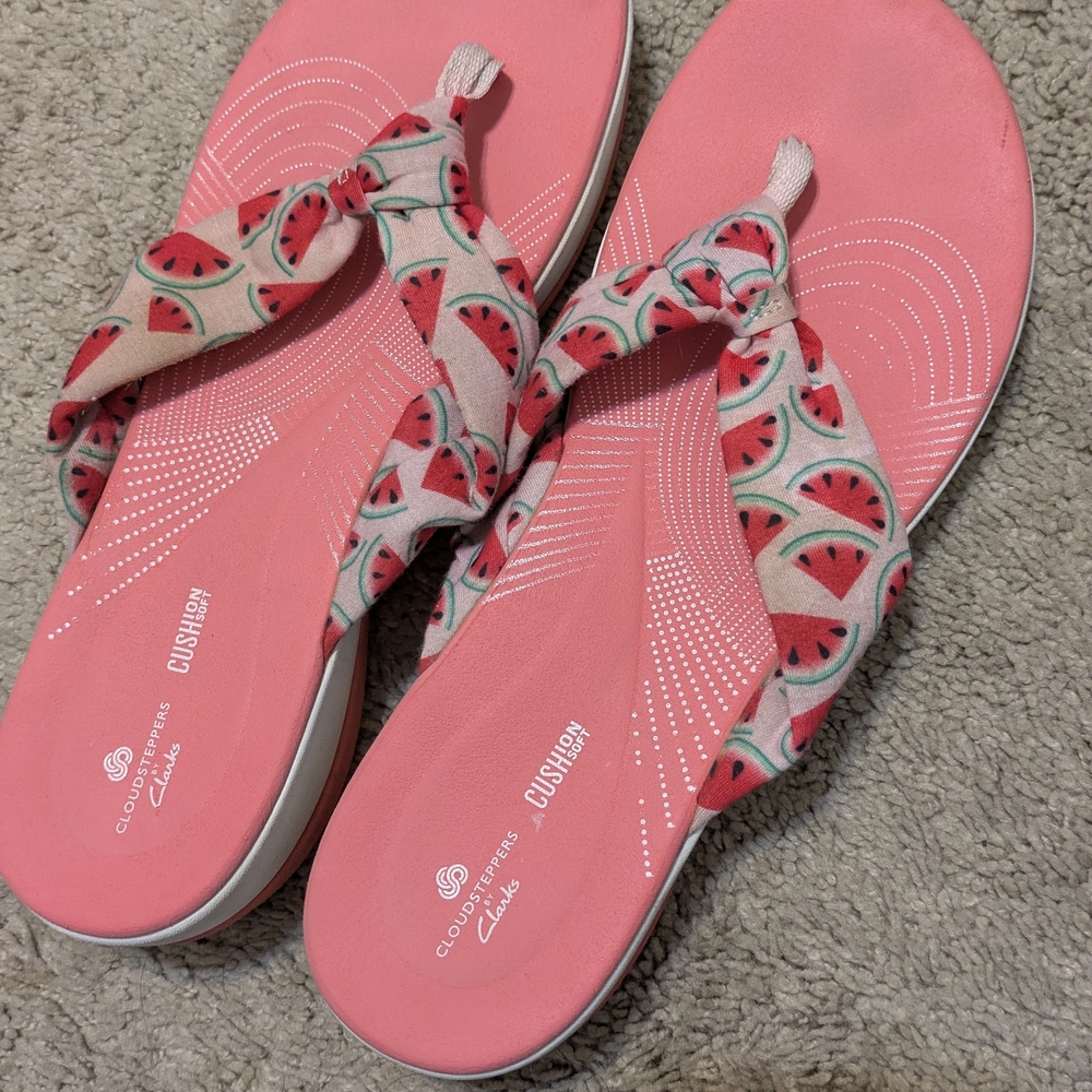 Cloudsteppers by Clarks Women's Pink Watermelon Print Sandals